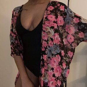 Sheer Floral Kimono